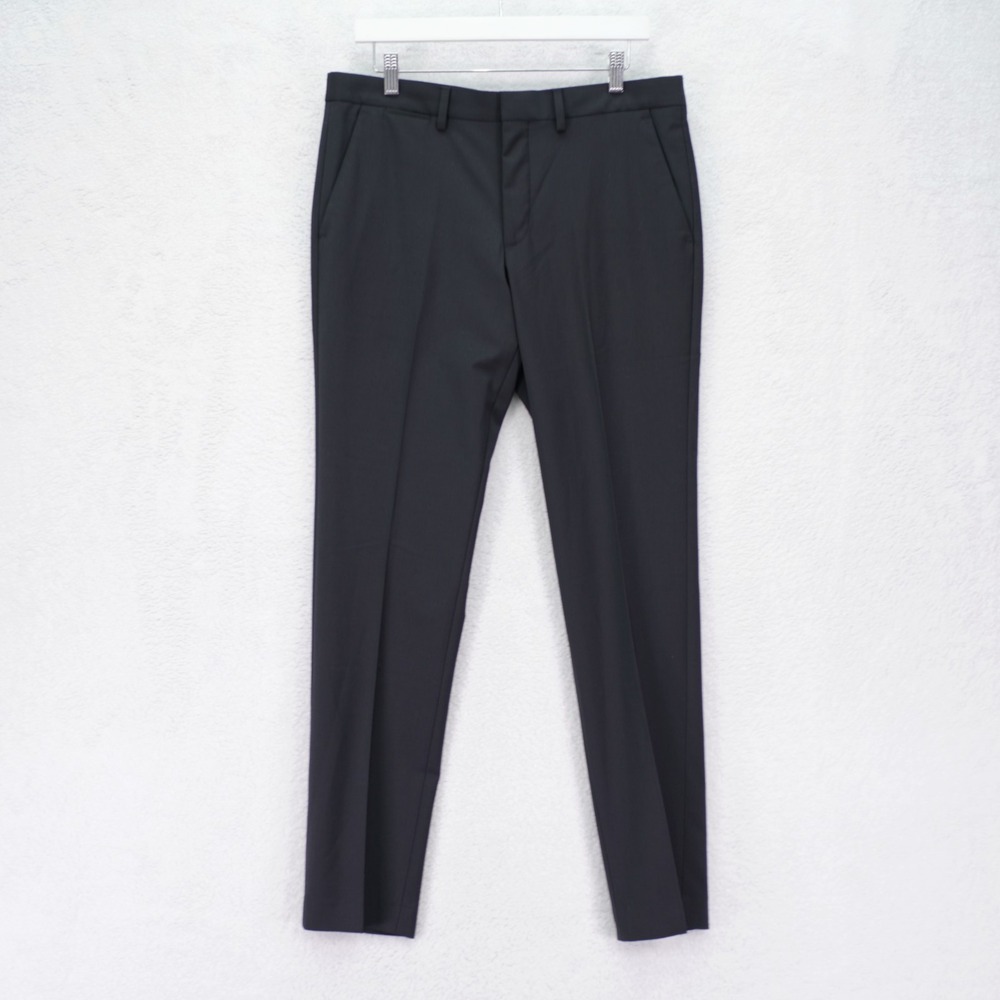 Express Extra Slim Men's Wool Blend‎ Dress Pants Black Flat Front Mid Rise 34/32